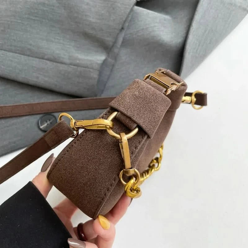 Mini Semicircle Saddle Crossbody Bag For Women Luxury Lemon Color Handbag Half Moon Bag Fashion Chain Lady Cross Body Bag - M & M Global