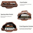 Vintage Messenger Bag for Men 17 Inch Laptop Briefcase Multi Pocket Faux Leather Shoulder Bag Business Crossbody Bag Travel - M & M Global