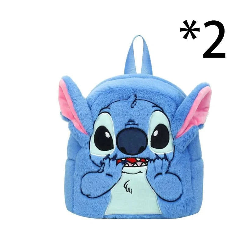 New Disney Plush Backpack Ins Japanese Blue Stitch Funny Cartoon Large-Capacity Student Backpack Kindergarten Bag Child Gift - M & M Global