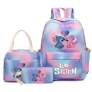 3Pcs Lilo Stitch Colorful Backpack Set With Tote and Pouch Large Capacity Lightweight And Breathable Outdoor Knapsack - M & M Global