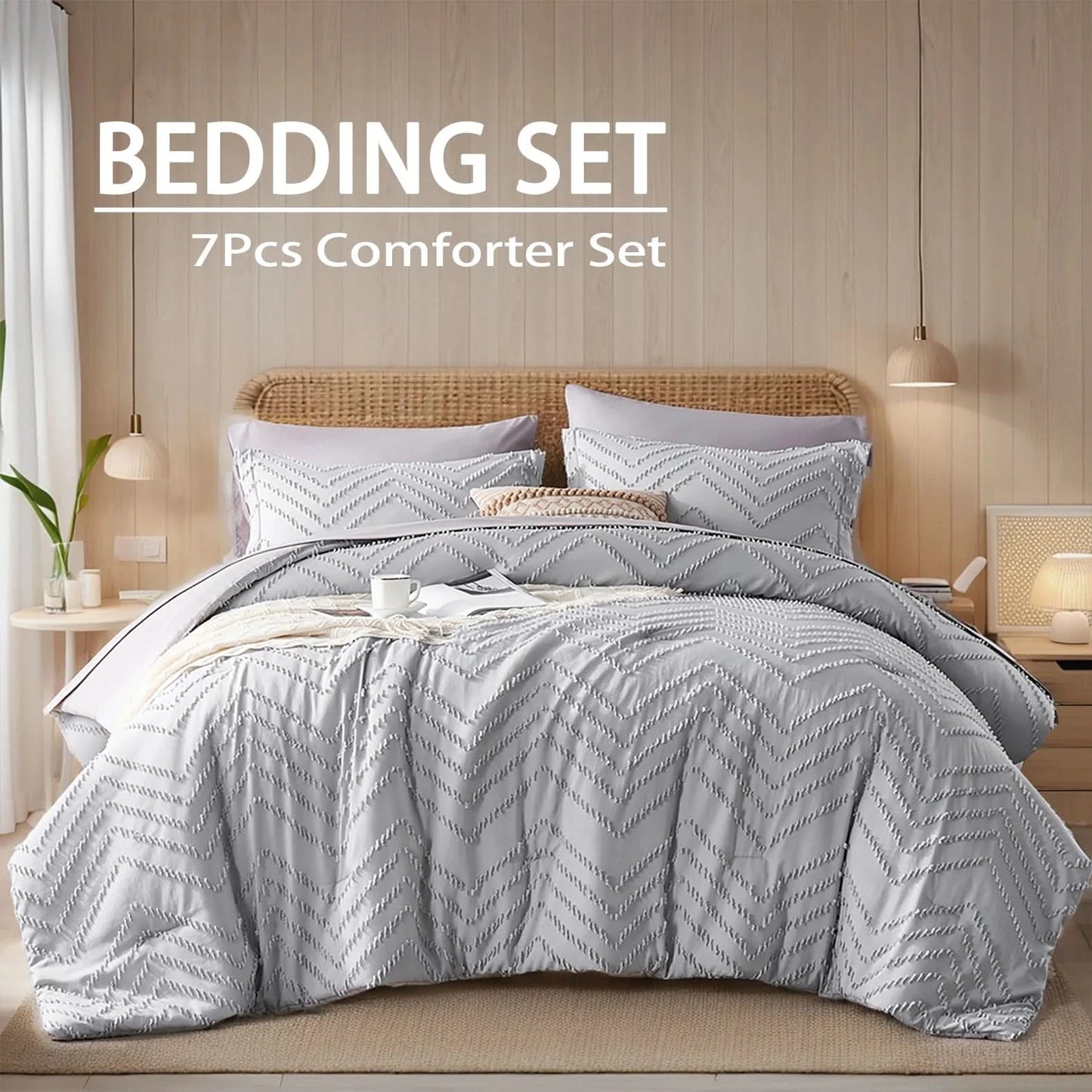 7-Piece Floral Quilt Set – Soft & Comfortable Bedding for All Seasons, Elegant Cut Flower Design, Home Décor, Ideal Gift for Any Occasion