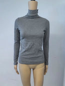Autumn New Turtleneck basic Knitted Pullovers High-End Sense Temperament Long Sleeve Sweaters Fashion Slim Fit Bottoming Tops