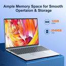 Notebook 15.6 inch  32GB Ram DDR4 2TB SSD Windows 11 10  Laptop Gamer Intel N5095  Office Computer Backlit Fingerprint