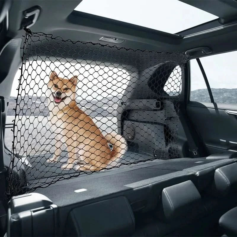 1pc Car Pet Isolation Net Dog Luggage Cat Storage Obstacle Network Safe Driving Fixed Hook Trunk Net Bag 120cm/70 Auto Organizer - M & M Global