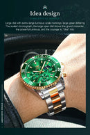 OLEVS 2870 Men's Watches Moon Phase Steel Calendar Chronograph Original Quartz Watch Big Rota Dial Luxury Sports Wristwatches