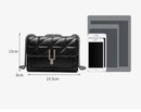Classic Quilted Detail Square Bag, Solid Color Flap Shoulder Bag, All-Match Chain Bag - M & M Global