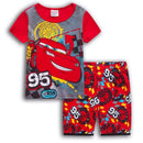 Summer Children Pajamas Set Short Sleeve T Shirt Shorts car Pyjamas Kids Boy Girls Pijamas lightning mcqueen Cartoon Sleepwear - M & M Global