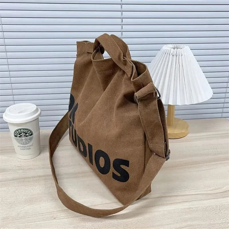 Vintage Canvas Messenger Bag, Retro Large Capacity Shoulder Bag, Women's Casual Handbag & Tote Hobo Purse - M & M Global