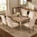 Rustic Dining Table, Farmhouse Kitchen Dining Chairs , Charming 60" Rectangular Wooden Table& Upholstered