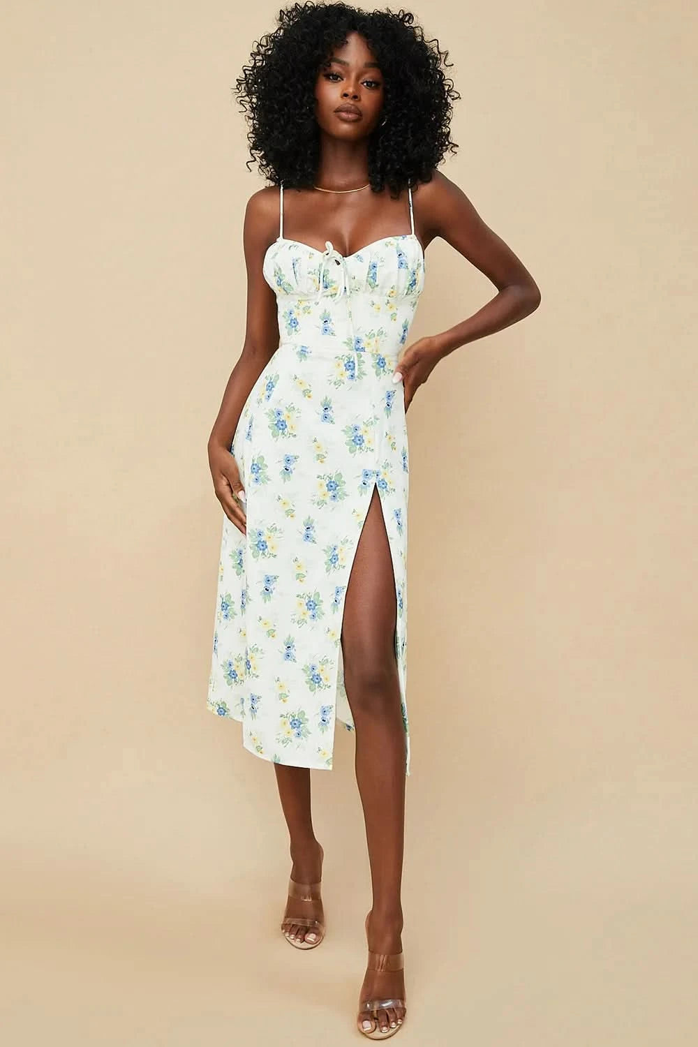 Women Elegant Floral Beach Vacation Bodycon Streetwear Long Dress 2024 Summer Clothes Wholesale Items For Business - M & M Global