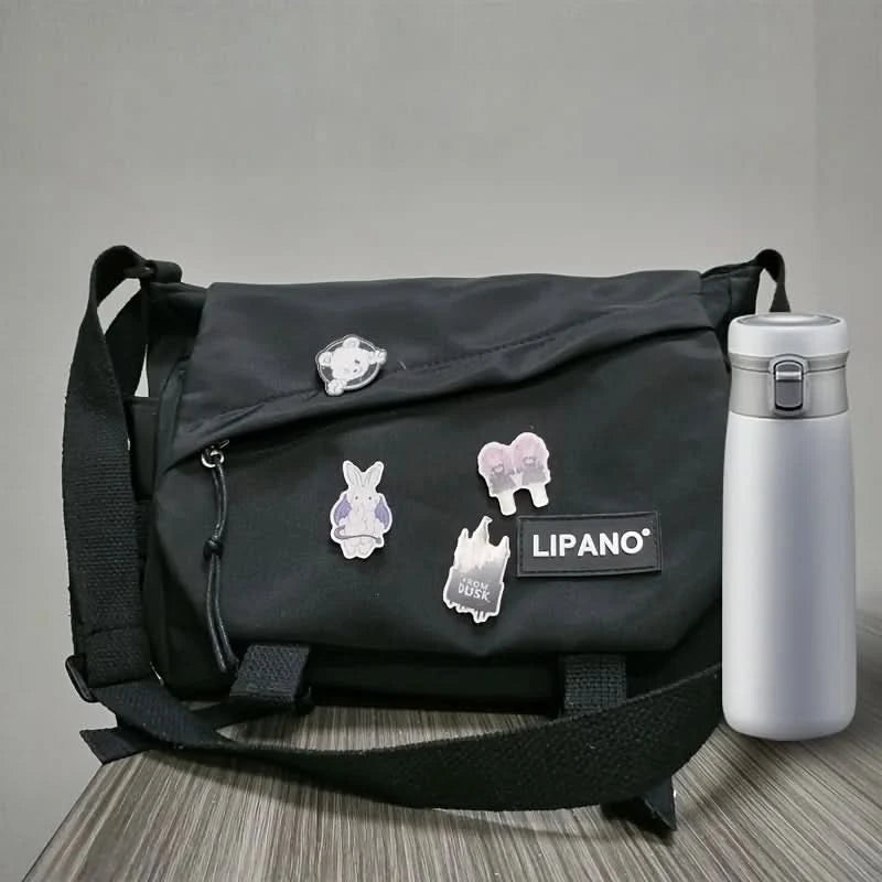 Nylon Messenger Bag Men Shoulder Bag Trendy Men's Messenger Bag, Student School Bag, Solid Color Crossbody Bags for Men Handbag - M & M Global