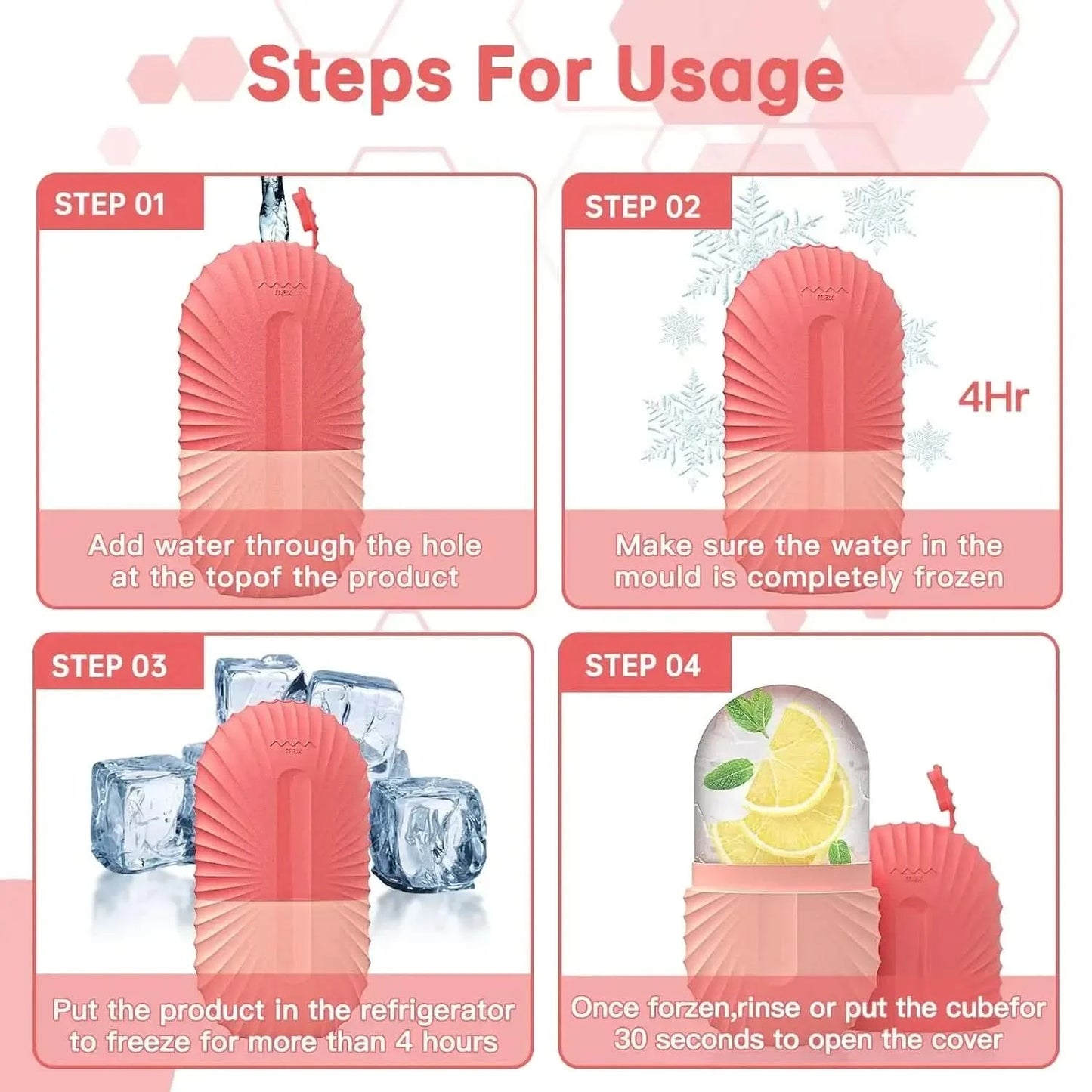 Ice Facial Roller Skin Care Beauty Lifting Contouring Tools Ice Cube Trays Ice Globe Balls Face Massager Skin Care Tool - M & M Global