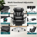 JHK PU Leather Ergonomic Office Computer Desk Chair High Back with Footrest Lumbar Support Height Adjustable For Home Office