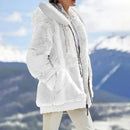 2024 Winter Warm Women Jackets Plush Casual Loose Fleece Plaid Y2K Hooded Zipper Fashion Cashmere Warm Solid Color Ladies Coats
