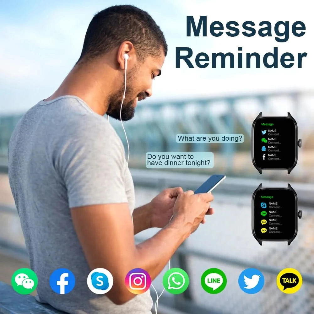 LAXASFIT 2025 New Men's Smart Watch Women's Gift 2.01 inch HD Full Touch Screen Sports Fitness Watch Bluetooth Talk Smartwatch - M & M Global