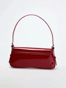 Red Baguette Underarm Bag New Fall 2024 Fashion simple commuter clamshell vintage shoulder bag - M & M Global