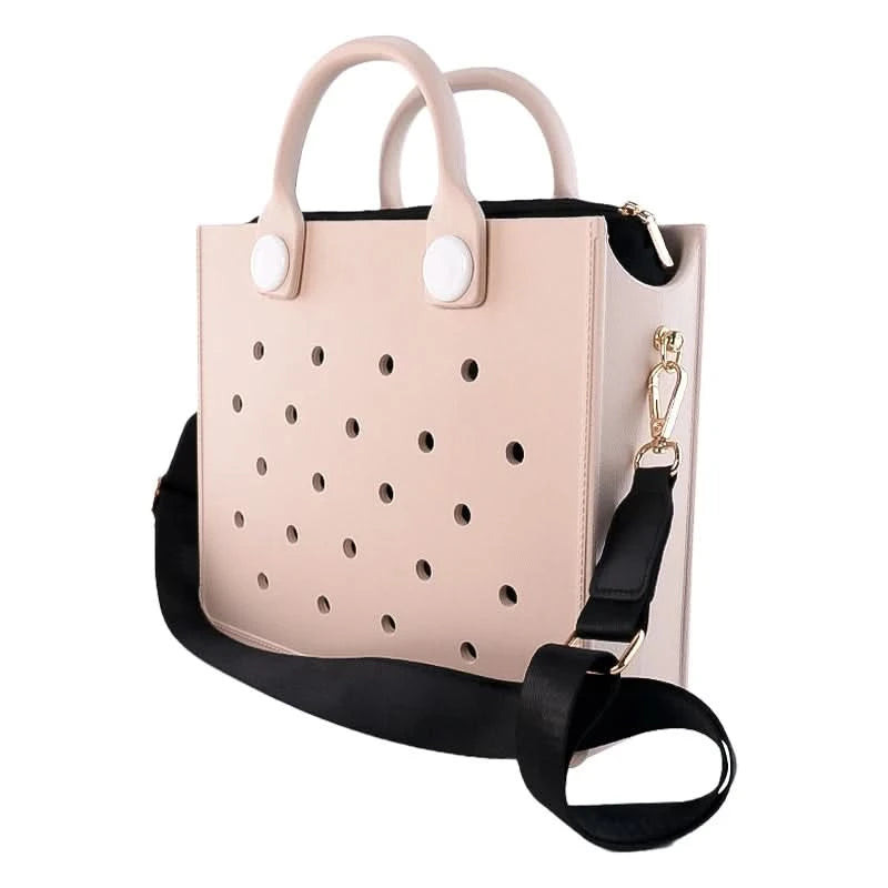 The orange guy Purple Women Fashion New EVA Punched Handbag Casual Waterproof Travel Tote Bag Fit Charms Outdoor Beach Bags - M & M Global