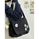 Collage Student School Bags Women&Men Unisex Crossbody Bags Multipockets Messenger Bag Simple Nylon Shoulder Bag - M & M Global
