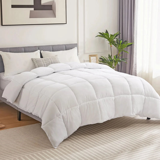 JHK Comforter King Size All Season Blanket with Corner Tabs Box Stitched Comforter Easy To Wash Bedding 102" x 90" For Bedroom ﻿