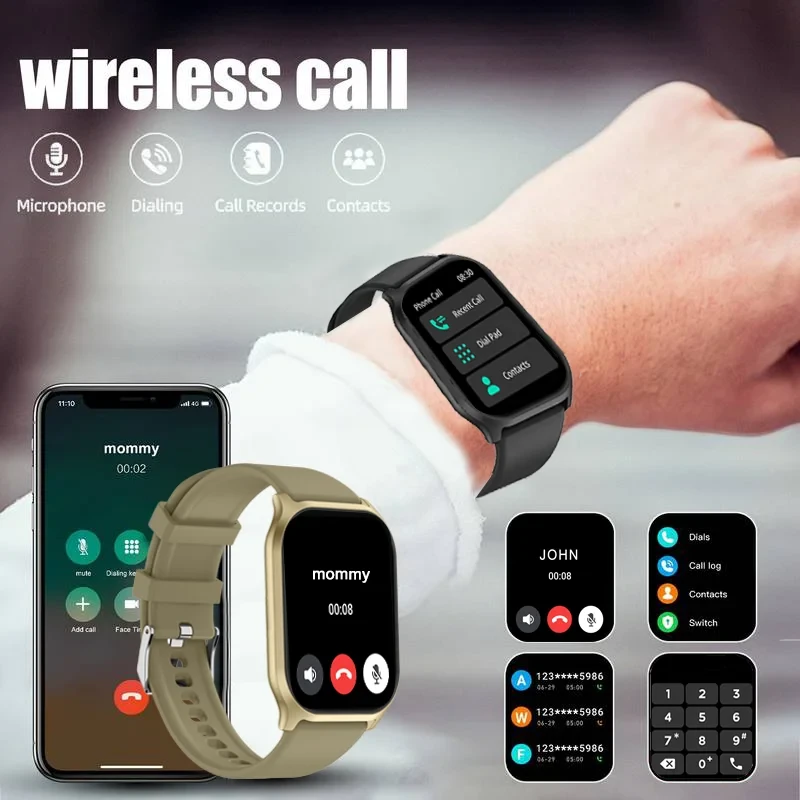 Smart watch, wireless calling /dial, multi -Sport mode,Suitable for men and women, Sleep Monitoring, for iPhone/Andriod