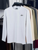 High end fashion men's brand exquisite letter badge long sleeved spring and autumn comfortable casual zipper decoration T-shirt