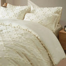 Solid color tufted bedding set, microfiber is lightweight and breathable, machine washable, queen/king size, all seasons