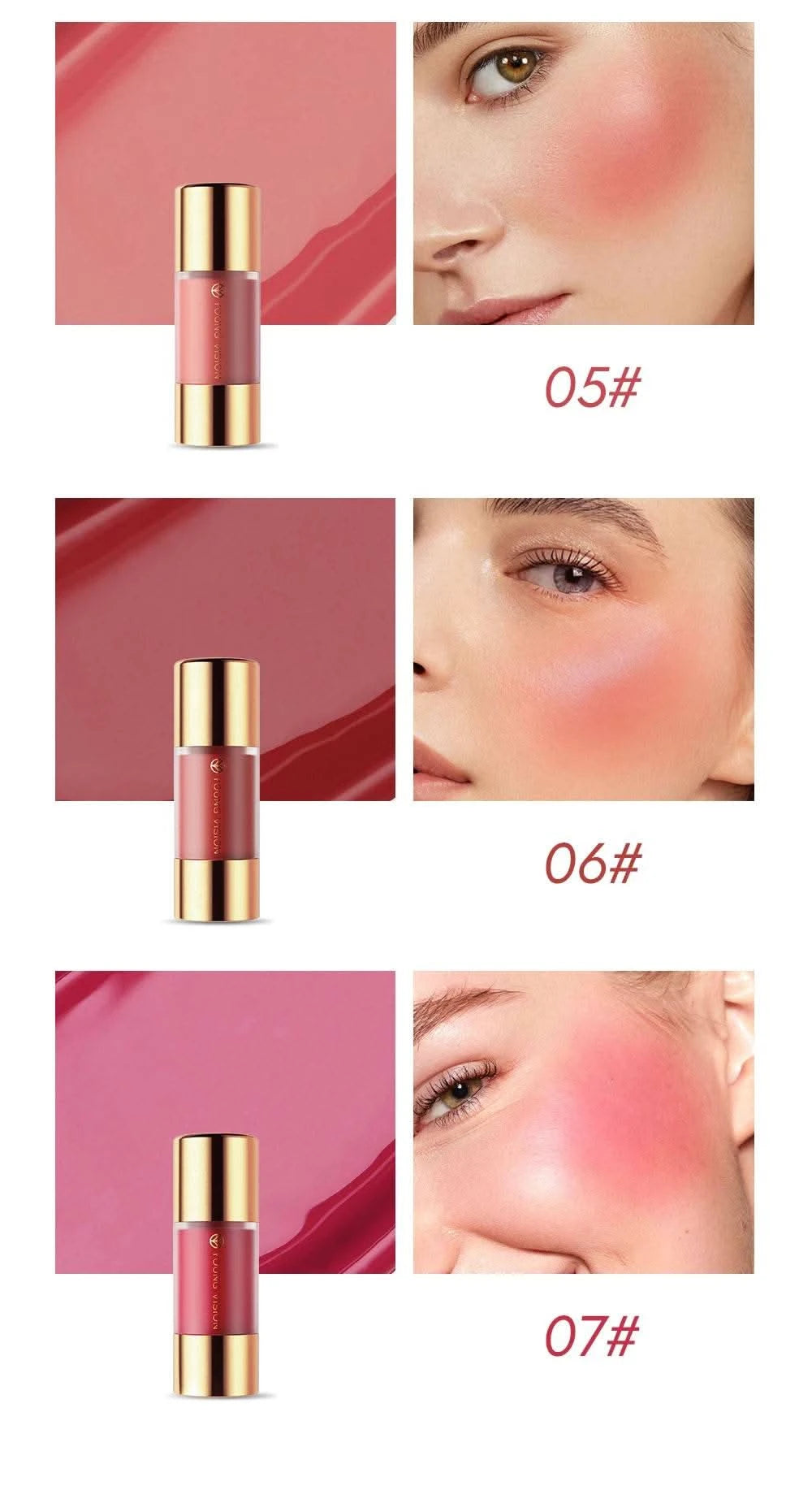 Dropper Liquid Blush Facial Rouge Contouring Brighten Plumper Nude Smooth Blush Stick Moisturize Lasting Good Complexion Makeup - M & M Global