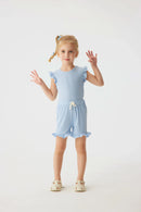 2024 Summer Hot selling Little Girl Daily Casual Clothing Minimalist Little Girl Polyester Set Cool Sleeveless Shorts Set Girl - M & M Global