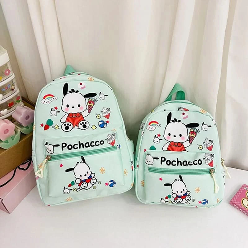 Sanrio Kuromi Hello Kitty My Melody Cinnamoroll Cartoon Backpack Cute Pompom Purin Pochacco School Bag For Adults Kids Sac A Dos - M & M Global