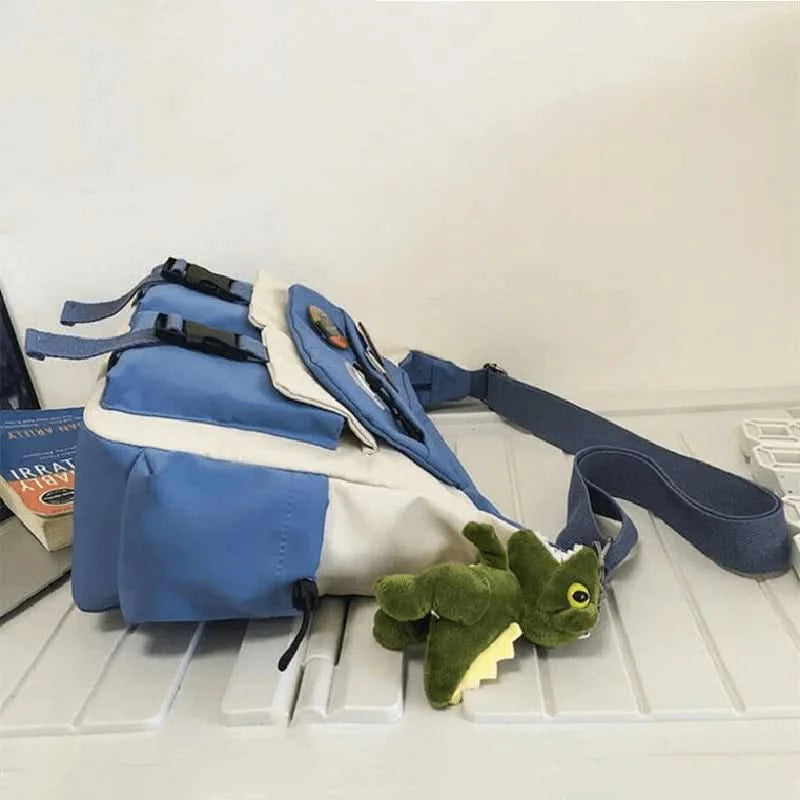 Preppy Casual Nylon Crossbody Bag For Men Women Teen Messenger Bag, Student Commuter Single Shoulder Bag For Travel Daily Use - M & M Global