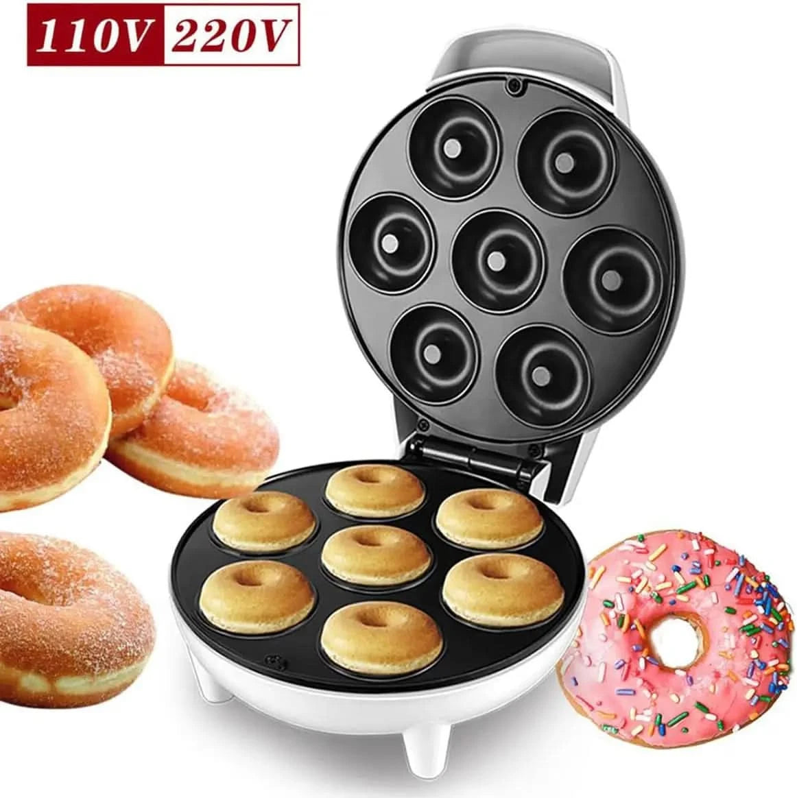 Household Donut Machine, Breakfast Machine, Cake Machine, Round Cake Machine, Bread Machine, Light Food Machine,White - M & M Global