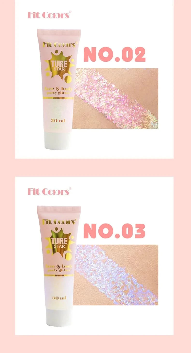 Facial&body Chameleon High Gloss Glitter Powder Long Lasting Waterproof Stage Party Glitter Eyeshadow Hair Face Body Glitter Gel - M & M Global