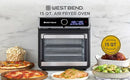 Air Fryer Oven 15-Quart with Digital Controls Easy-View Door and 16 Cooking Presets, Includes Eight Accessories, 1000-Watts, Bla - M & M Global