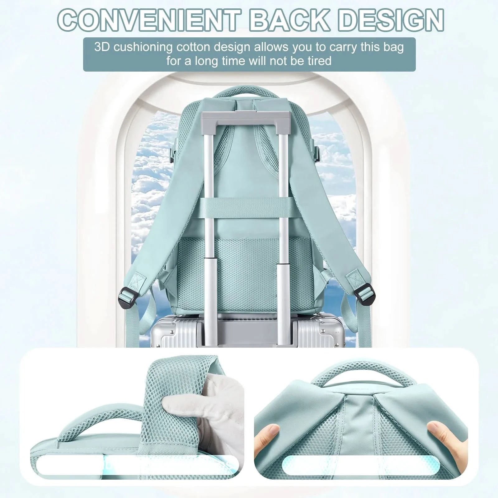Women Men Hand Luggage Backpack Business College Laptop Travel Backpack Waterproof Carry on mochila viaje cabina avion 40x20x25 - M & M Global