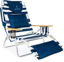Ostrich Deluxe 3N1 Padded Beach Chair w/ Face Cushion & Arm Holes, Teal - Lightweight Folding Recliner w/ Adjustable Backrest