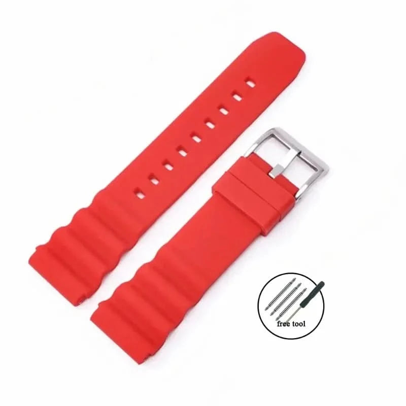 Silicone Watch Band 20mm 22mm For Rolex SUBMARINER Waterproof Diving Bracelet For Citizen For Seiko SKX007 SRP777J1 Sports Strap - M & M Global