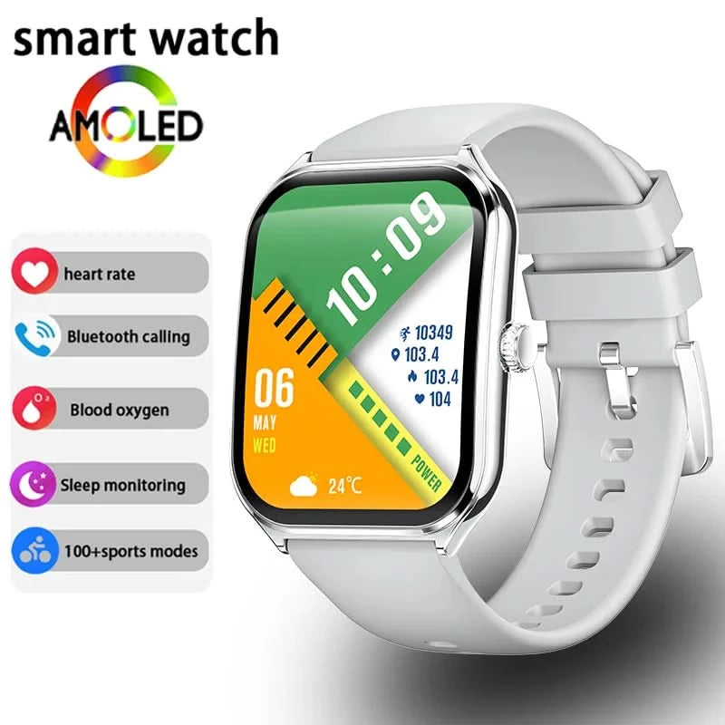 New Ultra Thin Smart Watch men 1.96" AMOLED 360*360 HD Pixel Display Always Show Time Call Reminder Smartwatch Ladies For huawei - M & M Global