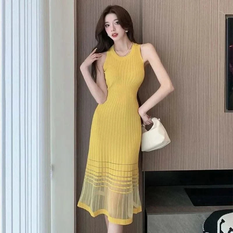 Dresses for Women Black SMidi Woman Dress Party Evening Night Club Prom Casual Youth G Fashion Summer 2024 Retro Sensual Sexy X - M & M Global