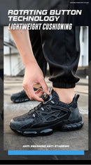 Slack-stab-proof work shoes with elastic buttons and lace-up