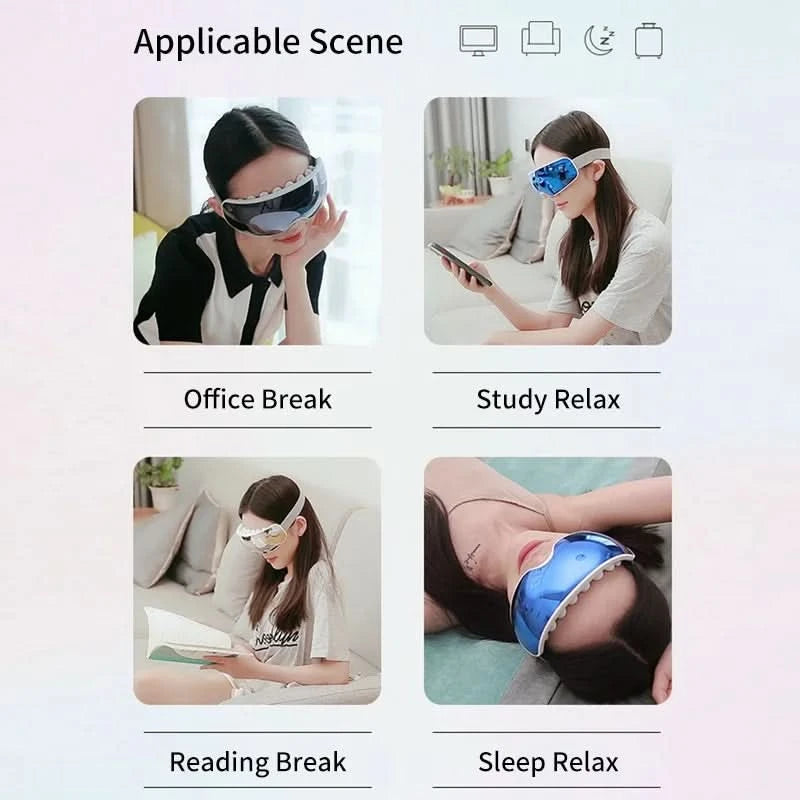 Eye Massager Acupoint Vibration Pulse Hot Compress Eye Care With Bluetooth Music Relieve Fatigue Visible Eye beauty instrument - M & M Global