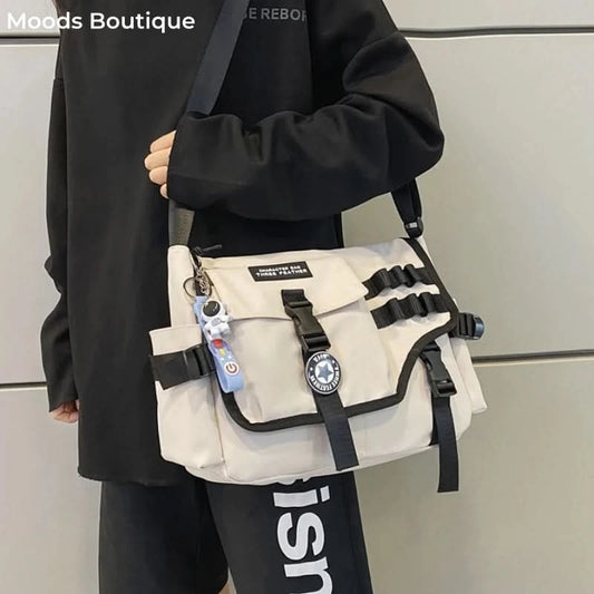Unisex Nylon Fabric Messenger Bags Multi Pockets Large Capacity Shoulder Shopper Tote Bag Student School Satchels Female Handbag - M & M Global