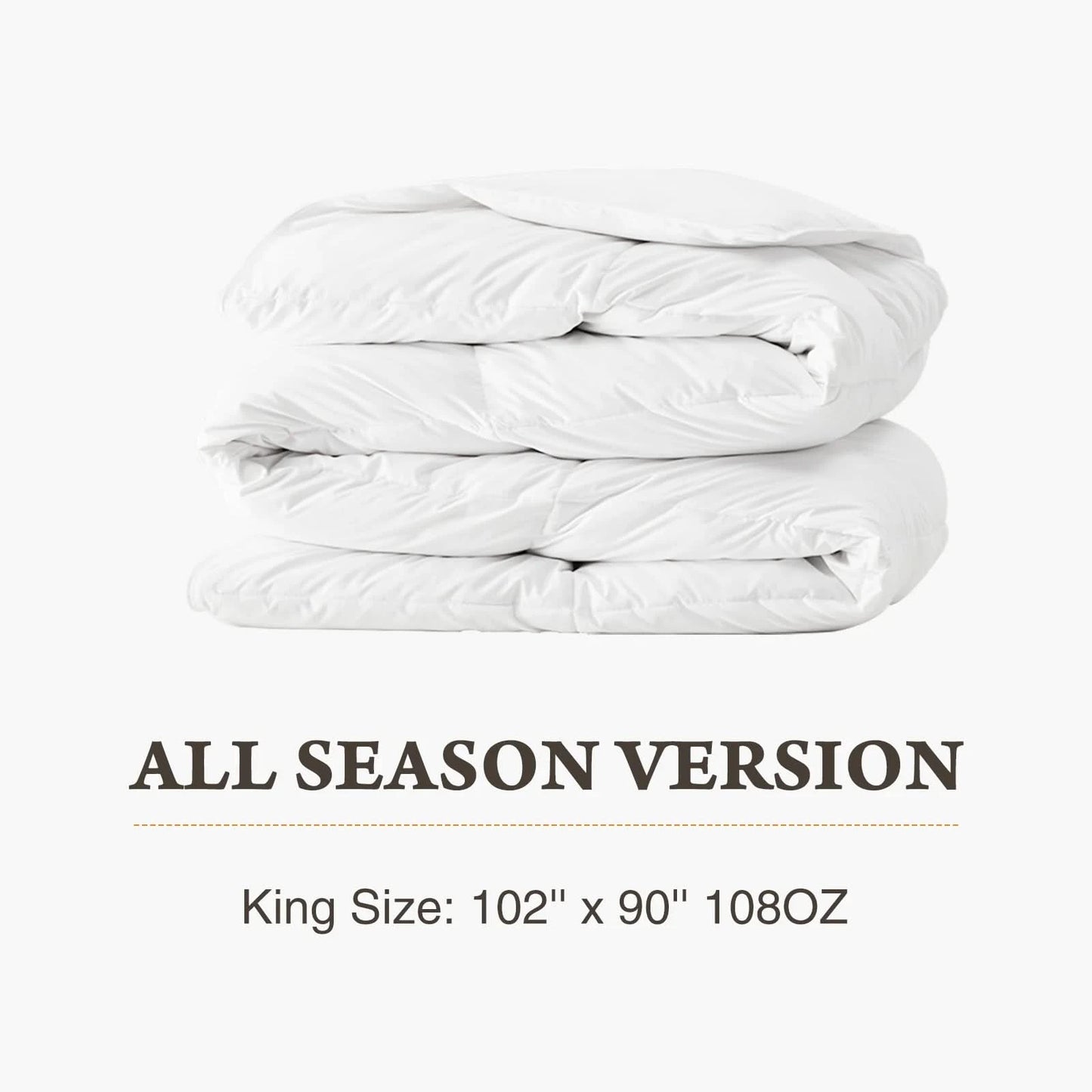 JHK Comforter King Size All Season Blanket with Corner Tabs Box Stitched Comforter Easy To Wash Bedding 102" x 90" For Bedroom ﻿