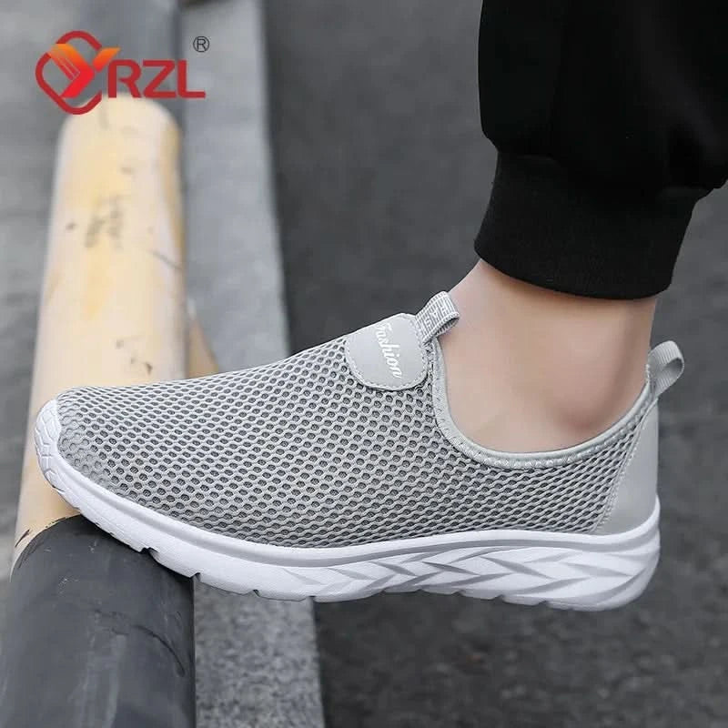 YRZL Mesh Loafers Men Casual Shoes Summer Lightweight Outdoor Male Walking Shoes Anti-slip Comfortable Slip on Loafers for Men - M & M Global
