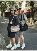 Casual Canvas Messenger Bag Versatile Flip Large Capacity Shoulder Book Bag For Student Adjustable Crossbody Bag For Men Women - M & M Global