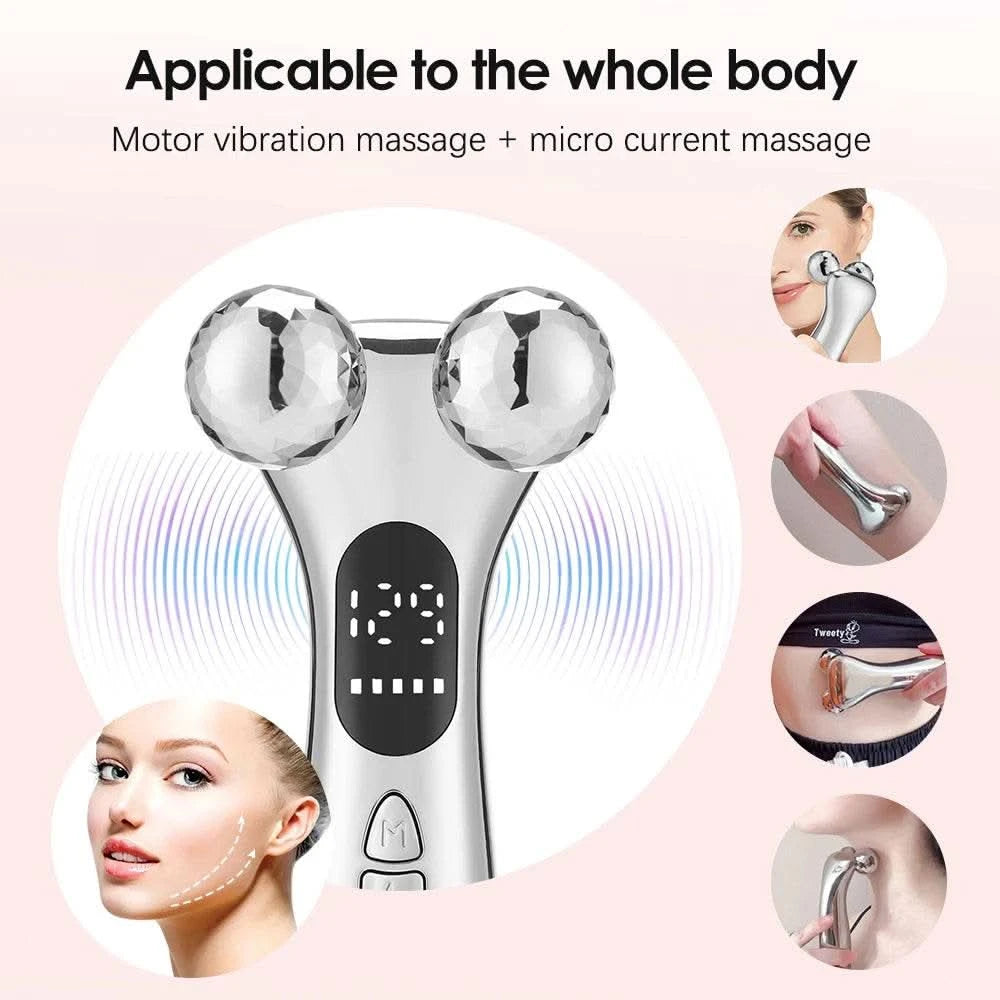 2023 EMS Pulse Neck Face Massager Roller 4D Facial Lifting Machine Anti Aging Wrinkle Removal Dark Circles Eye Care Beauty Tool - M & M Global