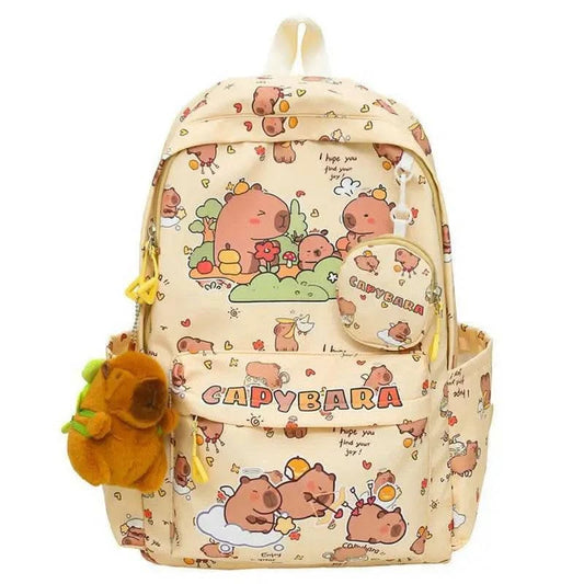 Cute Capybara Backpack for Girls Boys Student Teenager Children's Rucksack Women Cute Casual School Bags Kids Birthday Gift Toy - M & M Global