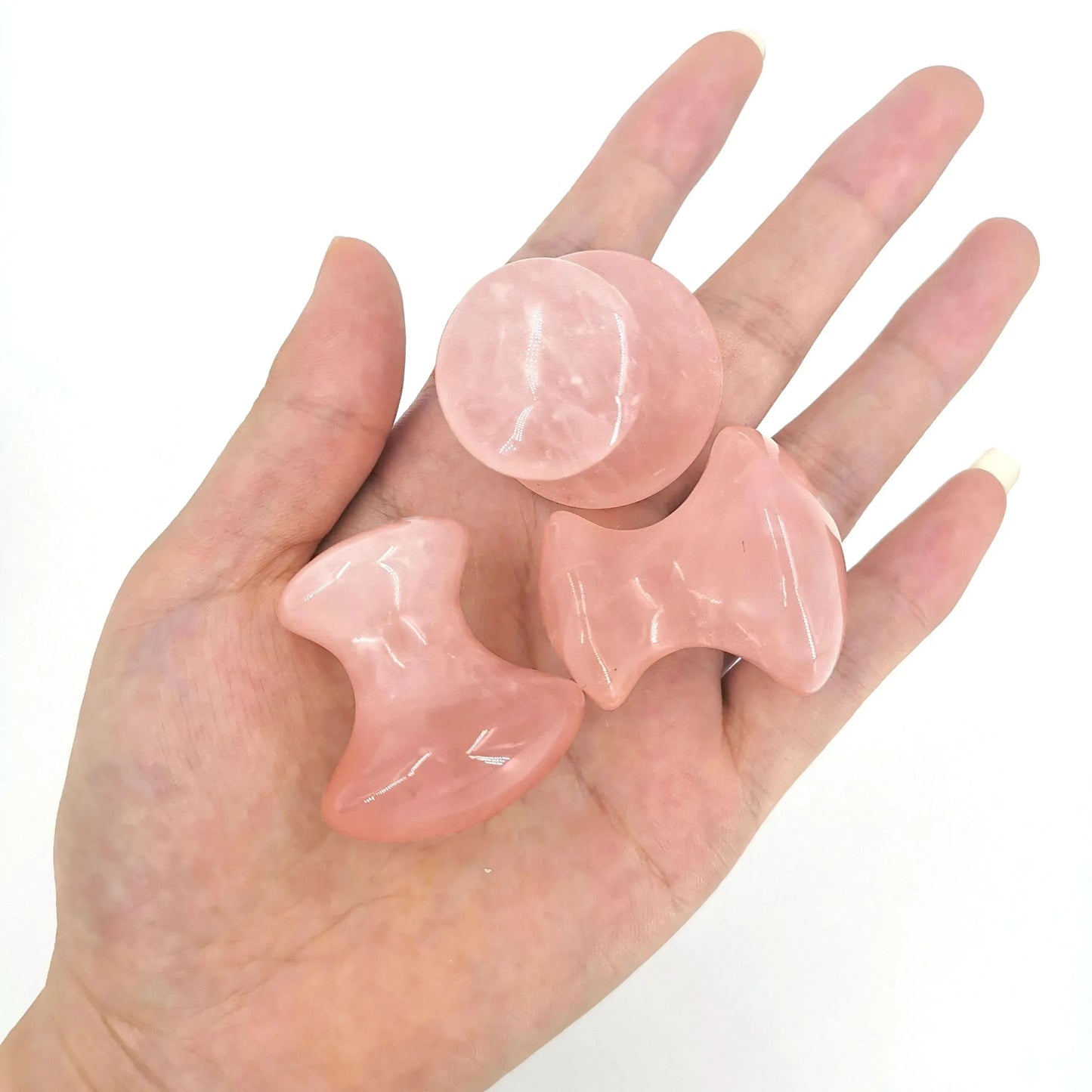 Natural Rose Quartz Jade Mushroom Facial Massage Stone Gouache Scraper Face Massager Gua Sha Board Skin Care Face Lifting Tool - M & M Global