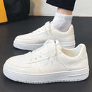 Casual Men's Sneakers Autumn 2025 New Style Winter Pure White Fiberglass Synthetic Lining Rubber Sole Unisex Leisure Shoes - M & M Global