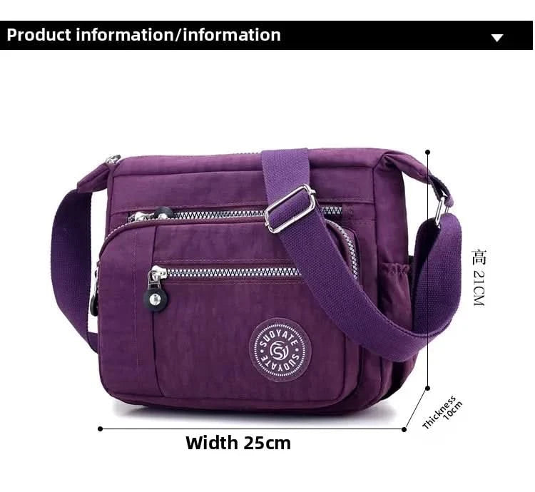 Large Capacity Nylon Crossbody Shoulder Bag for Home Use Middle-Aged And Elderly Women Casual Multi-Socket Slanting Bag - M & M Global