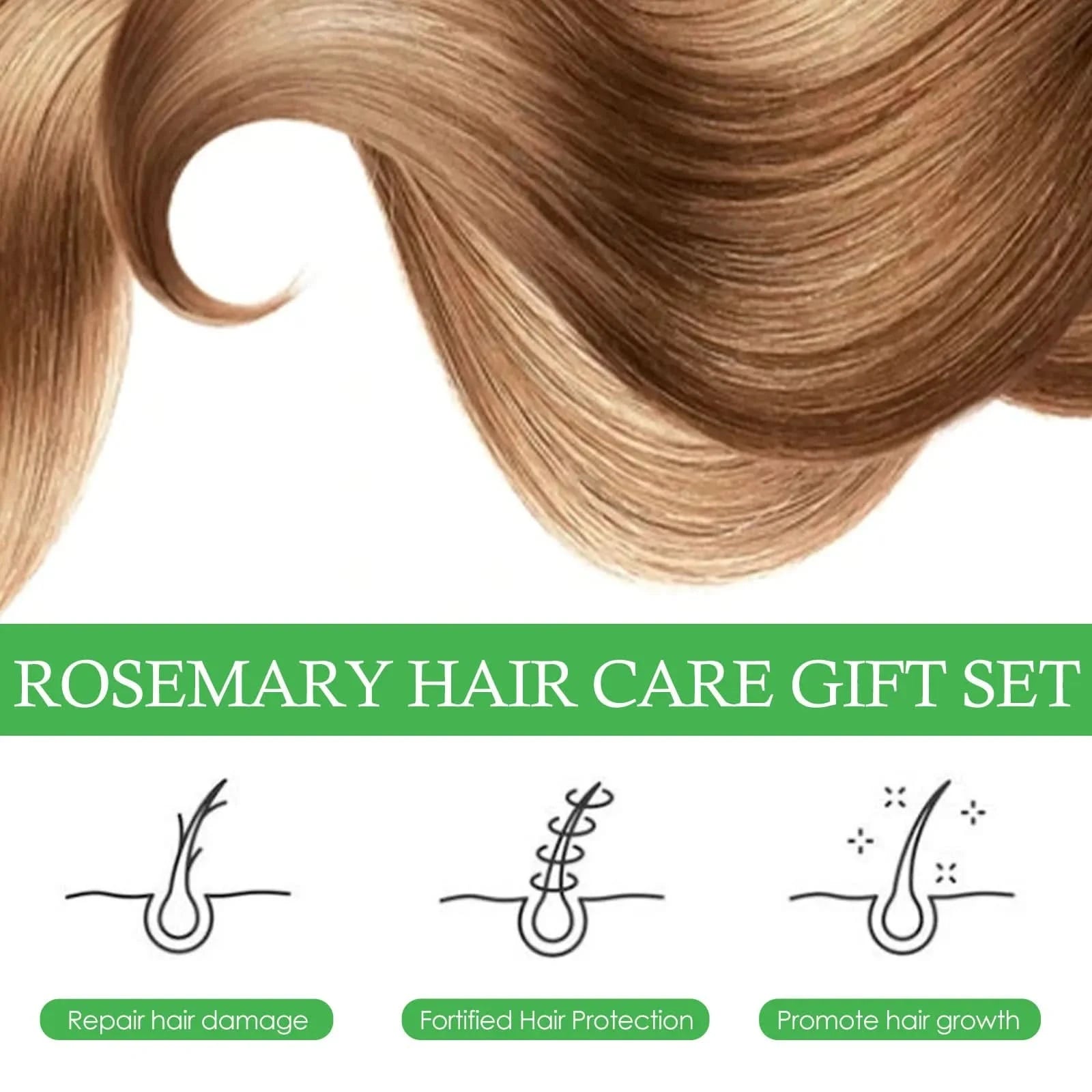 Rosemary Hair Care Set Contains Rosemary Hair Roller Hair Spray Essential Oil Nourish Hair Soft Fluffy Strong Moisturizing Root - M & M Global